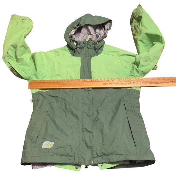 Helly Hansen Helly Tech Waterproof Outdoor Jacket Hood Green Dual-Tone Size XS - Picture 3 of 16